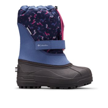 Columbia Powderbug Plus II Print Snow, Botas Azules Rosas Para Niño | 168750-MTU